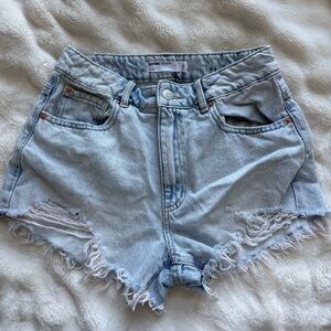 Garage Light Blue Distressed Jean Shorts